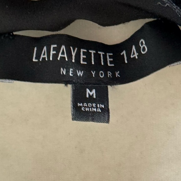 Women’s Lafayette 148 Black Dress With Floral Overlay, Size Medium - Picture 13 of 13